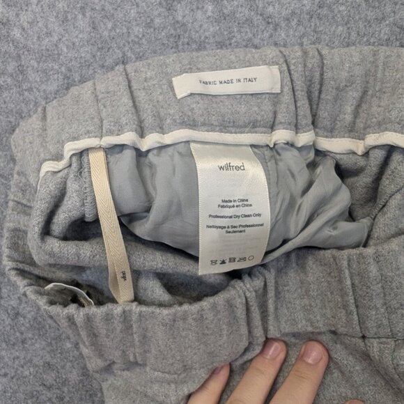 Wilfred Aritzia wool light gray jogger trouser pant elastic office ankle small - Picture 9 of 9